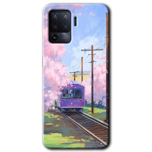Oppo Reno 5 Lite Kılıf Baskılı Arka Kapak - Rails Paint +Tam Ekran Koruyucu