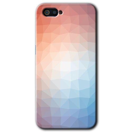 Realme C2 Kılıf HD Desen Baskılı Arka Kapak - Polygon Graident 3 + Kırılmaz Cam