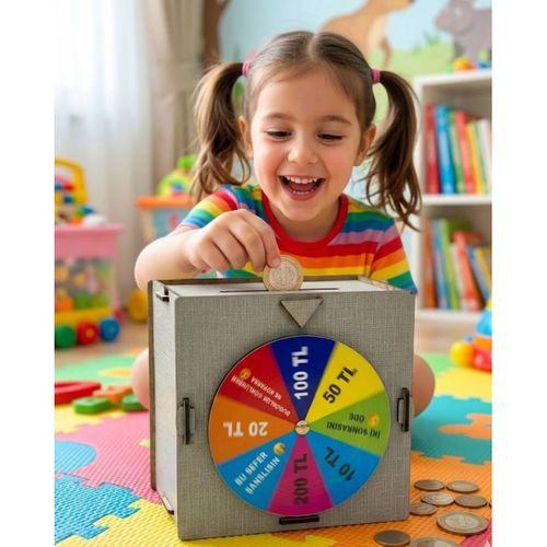 Eğlenceli Para Biriktirme Kumbarası Şans Çarklı Tasarım