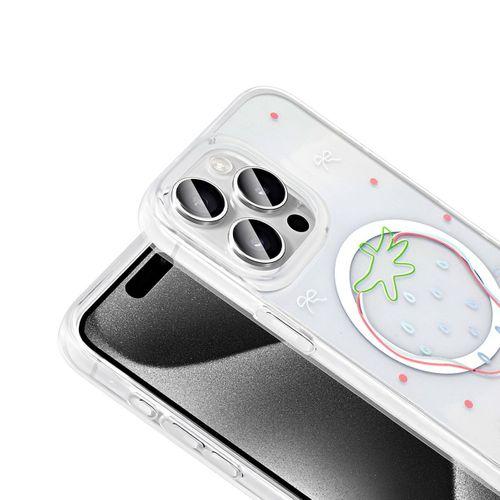 Apple iPhone 15 Pro Kılıf M-Safe Şarj Özellikli Şeffaf Zore Folk Sert Kapak