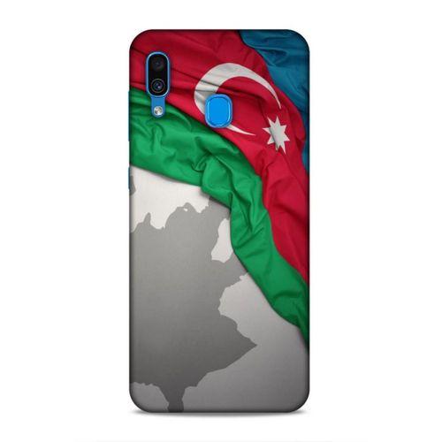 Samsung Galaxy A30 Uyumlu Kılıf Azarbaijan (9) Kılıf Kumaş Bayrak