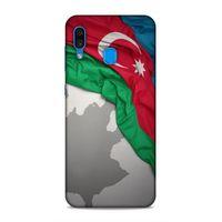 Samsung Galaxy A30 Uyumlu Kılıf Azarbaijan (9) Kılıf Kumaş Bayrak
