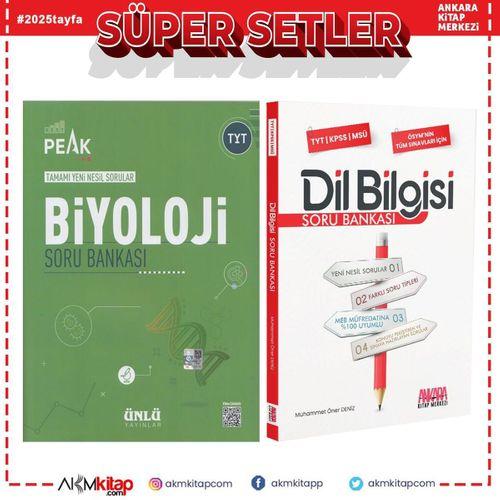 Ünlü Yayıncılık TYT Biyoloji Best Peak ve AKM Dil Bilgisi Soru Bankası Seti 2 Kitap