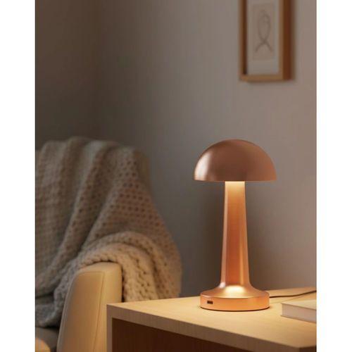 Bronz Dokunmatik Masa Lambası 3 Renk Led Şarjlı Kablosuz Usb Çıkışlı