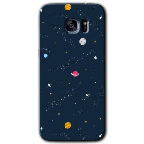 Potkal Hediye Fabrikası Samsung Galaxy S7 Edge HD Baskılı Kılıf + 9D Tam Ekran Koruyucu - Çizim Gezegen