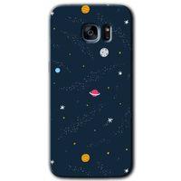 Potkal Hediye Fabrikası Samsung Galaxy S7 Edge HD Baskılı Kılıf + 9D Tam Ekran Koruyucu - Çizim Gezegen