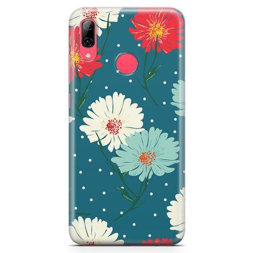 Huawei Y7 Prime 2019 Kılıf Karlı Çiçekler Arka Kapak Koruma Desenli Full Koruyucu
