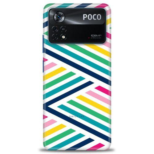 Xiaomi Poco X4 Pro 5G Kılıf HD Baskılı Kılıf - Renkli Çubuklar + Tam Ekran Koruyucu