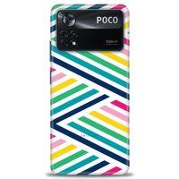 Xiaomi Poco X4 Pro 5G Kılıf HD Baskılı Kılıf - Renkli Çubuklar + Tam Ekran Koruyucu
