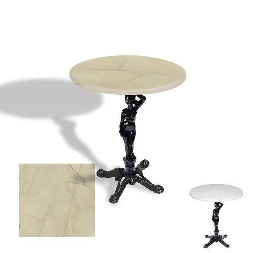 Dockers Çipa 1003 Döküm Ayak Yuvarlak Masa Çap 60cm - (Werzalit, Wermodin ve Allzalit Tabla) - Golden Marble