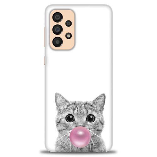 Samsung Galaxy A33 5G Kılıf HD Baskılı Kılıf - Cat + Tam Ekran Koruyucu