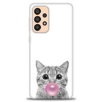 Samsung Galaxy A33 5G Kılıf HD Baskılı Kılıf - Cat + Tam Ekran Koruyucu