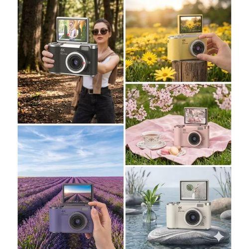 4k Dijital Retro Video Kamera 48mp 18x Zoom Flaşlı (32gb) Kart Dijital Vlog Fotoğraf  Makinesi Türkçe