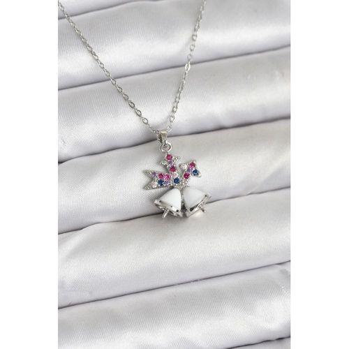 316L Çelik Zincir Gümüş Renk Chirtsmas Bell Model Yılbaşı Temalı Kadın Kolye