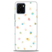 Vivo Y21 Kılıf HD Baskılı Kılıf - Rengarenk Puantiye + Tam Ekran Koruyucu