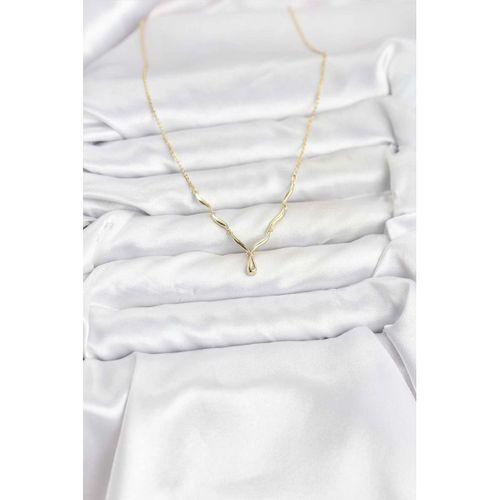 Pirinç Gold Renk Damla Model Kadın Kolye