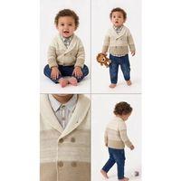 6/24 Ay Triko Hırkalı Tişörtlü 4 Parça Bebek Takımı