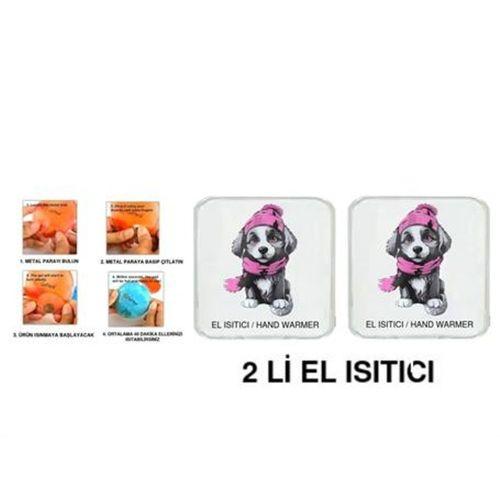 2 Adet Kırmızı Bereli Köpek Cep Sobası,El Isıtıcı,Sıcak Su Torbası Pvc 10X9,5Cm