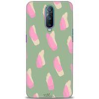 Oppo RX17 Pro Kılıf HD Baskılı Kılıf - Pembe Krem + Tam Ekran Koruyucu