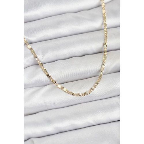 CM 14K Gold Renk Lazerli Zincir Model Kadın Kolye