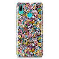 Huawei Y9 2019 Kılıf Kız Bebek Giyim Doodle Arka Kapak Koruma Desenli Full Koruyucu