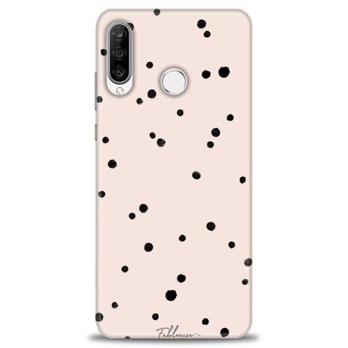 Huawei P30 Lite Kılıf HD Baskılı Kılıf - Puantiye + Tam Ekran Koruyucu