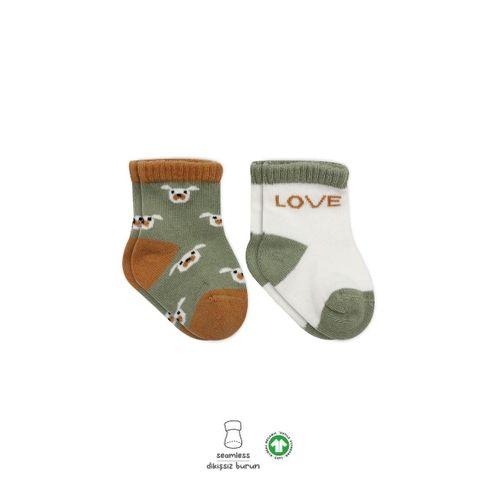 Bistyle Love Dog Penye Soket Çorap 2'Li BS10118 Nil