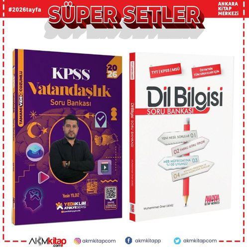 Yediiklim Yayınları 2026 KPSS Vatandaşlık Atölye ve AKM Dil Bilgisi Soru Bankası Seti 2 Kitap