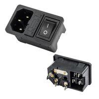 PowerMaster IC-214A C14 Power Soket Erkek Anahtarlı+Fuseli Kulaksız UL Sertifikalı