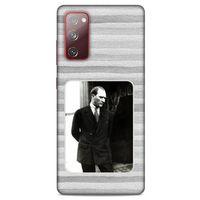Samsung Galaxy S20 Fe Kılıf Atatürk (36) Glitter Kılıf Gri Kumlar