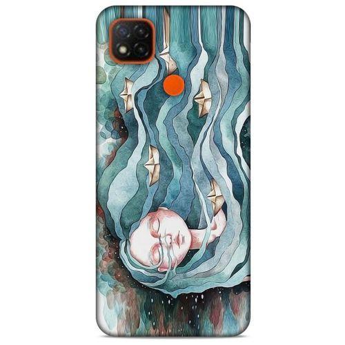 Xiaomi Redmi 9C Kılıf Depresyon (45) Liquid Air Kılıf Bordo Gri