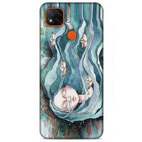 Xiaomi Redmi 9C Kılıf Depresyon (45) Liquid Air Kılıf Bordo Gri