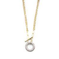 Taşlı Zincir Kolye - Altın