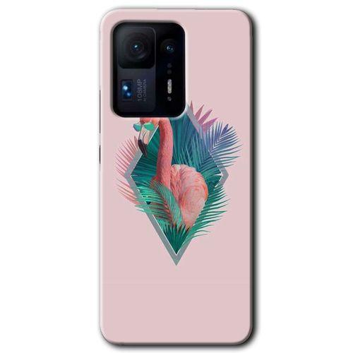 Mi Mix 4 Kılıf HD Desen Baskılı Arka Kapak - Flamingo + Kırılmaz Cam