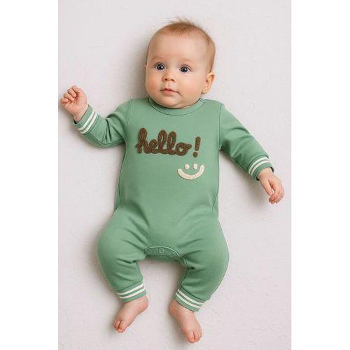 Hello Nakışlı % 100 Pamuk Erkek Bebek Tulum