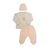 Bistyle Bistyle 3lü Zıbın Takım Cookies Cute Happy 13118 Somon