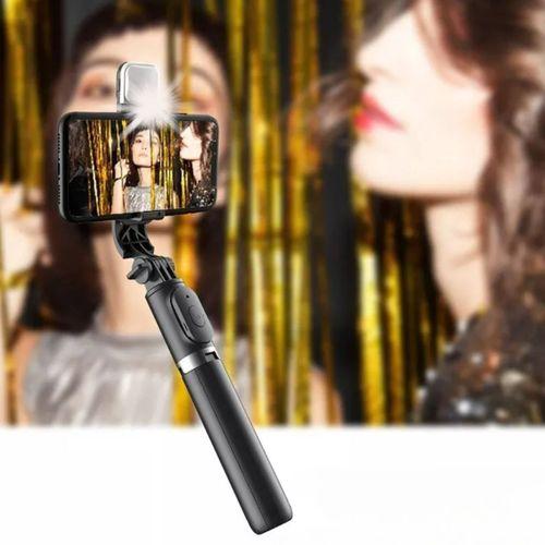 Kendiliğinden Işıklı Masaüstü Tripod Olabilen Telefon Tutuculu Kablosuz Kumandalı Selfie Çubuğu