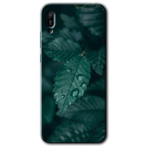 Potkal Hediye Fabrikası Huawei Y6 2019 HD Baskılı Kılıf + 9D Tam Ekran Koruyucu - Yağmurlu Yaprak