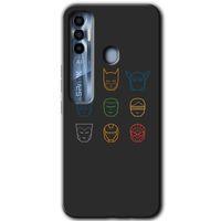 Tecno Spark 7 Pro HD Baskılı Kılıf + 9D Tam Ekran Koruyucu - Avengers Minimalism