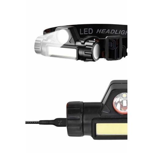 Ledli Şarjlı Kafa Lambası Led Şarjlı Su Geçirmez Kafa Feneri