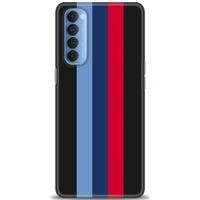 Oppo Reno 4 Pro Kılıf HD Baskılı Kılıf - Bordo Çubuk + Tam Ekran Koruyucu