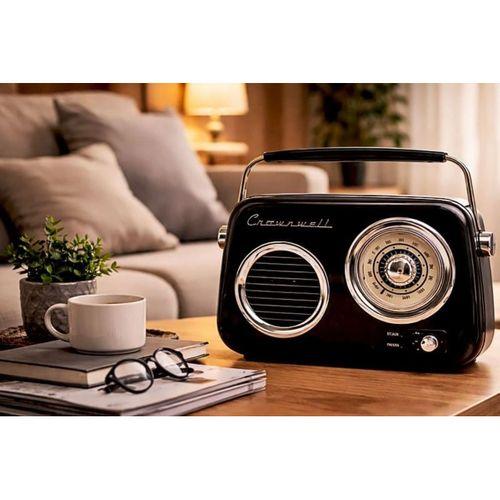 Retro Tasarımlı Bluetooth Fm Radyo Siyah