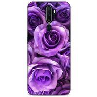 Oppo A5 2020 Uyumlu Kılıf Mor Delisi (40) Fit Silikon Kılıf Büyük Güller