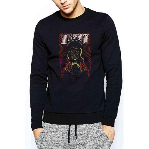 Black Sabbath Baskılı Siyah Erkek Sweatshirt
