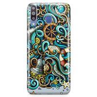 Samsung Galaxy M30 Kılıf Deniz Malzemeleri Doodle Arka Kapak Koruma Desenli Full Koruyucu