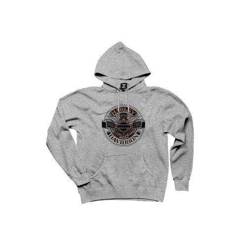 Harley Chopper MotorClothes Gri Kapşonlu Sweatshirt Hoodie