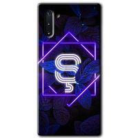 Samsung Galaxy Note 10 Kılıf HD Desen Baskılı Arka Kapak - Dark Neon Yaprak Ş Harfi
