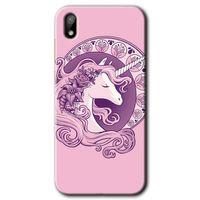 Huawei Y5 2019 Kılıf HD Desen Baskılı Arka Kapak - Unicorn-Pembe
