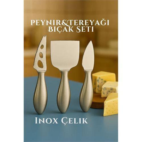 Modacar Inox Peynir Bıçağı Seti - Tereyağı Bıçağı Kahvaltı Seti Profesyonel Tasarım 304 Paslanmaz Çelik