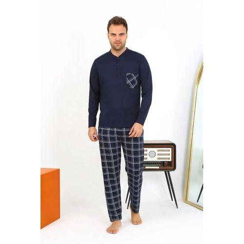 Erkek Uzun Kol Penye Lacivert Pijama Takımı